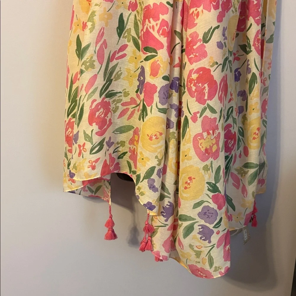 2 Chic Spring Floral Large Scarf Shawl Wrap Tassel OS